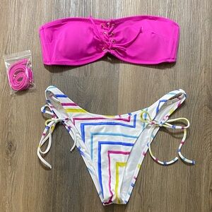 Shade & Shore Pink and Multicolor Bikini